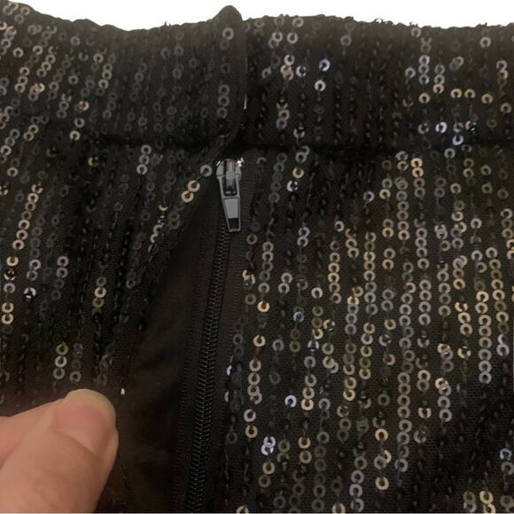 Black Sequined Pants Wide Leg Trousers Size XS Party Evening Dressy Sequins - Picture 4 of 10